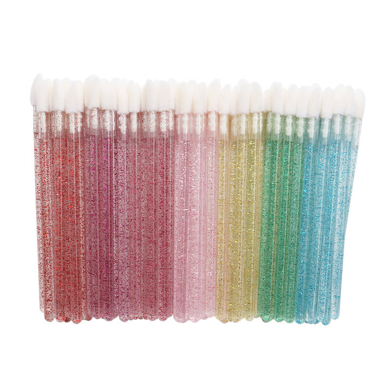Lip Gloss Brush Makeup Brush Beauty Tool 7 Colors Available Disposable Crystal Handle