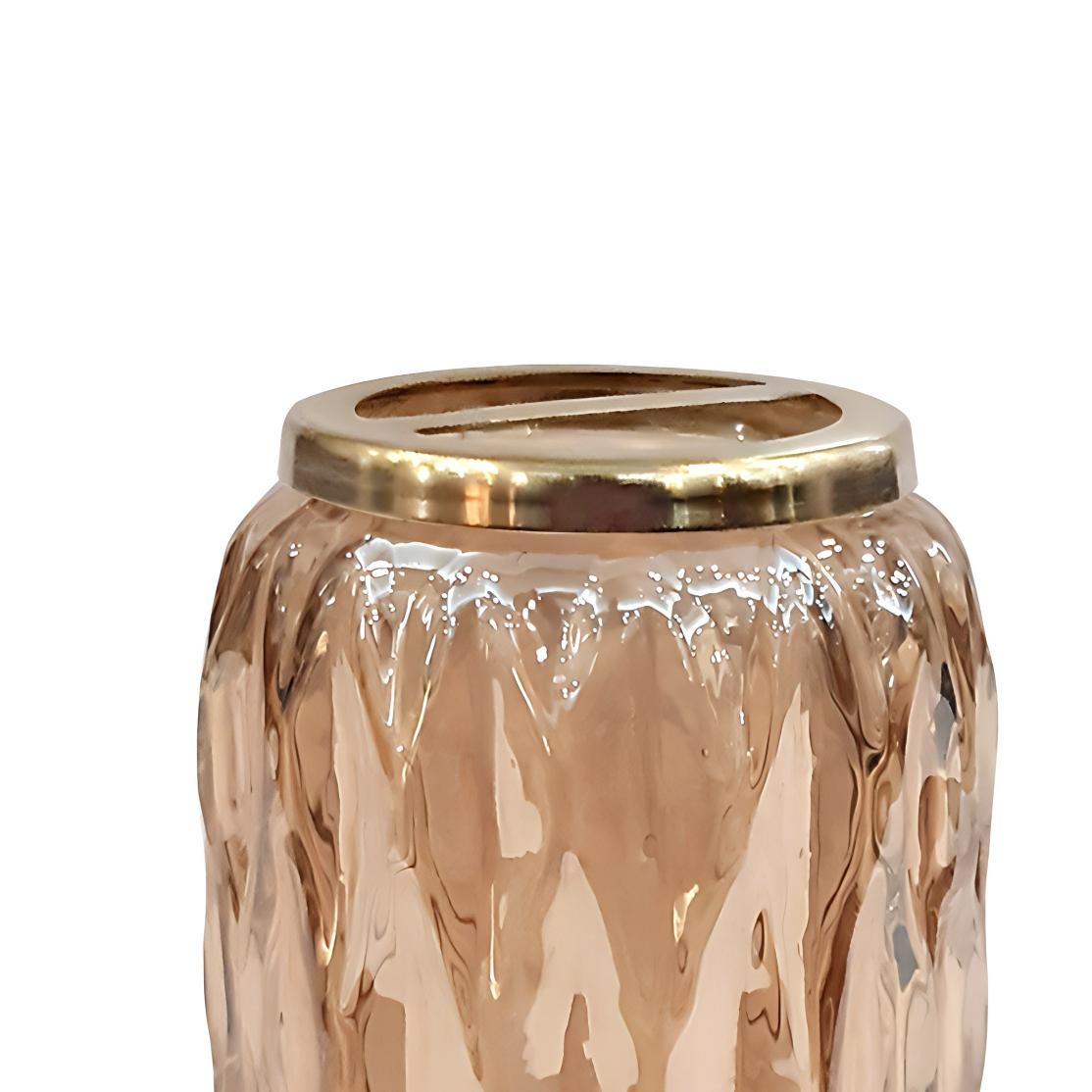 Toothbrush Holder Compact Multi Slot Holder For Toothbrushes, Razors & Makeup Accessories  Amber Finish