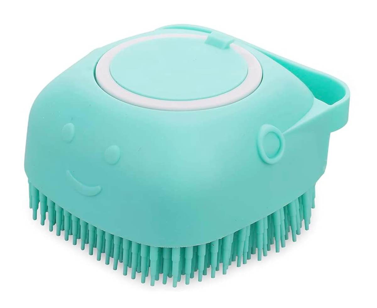 Pet Grooming Brush With Soap Dispenser For Dogs And Cats  Soft Silicone Bristles, Long Short Hair Friendly