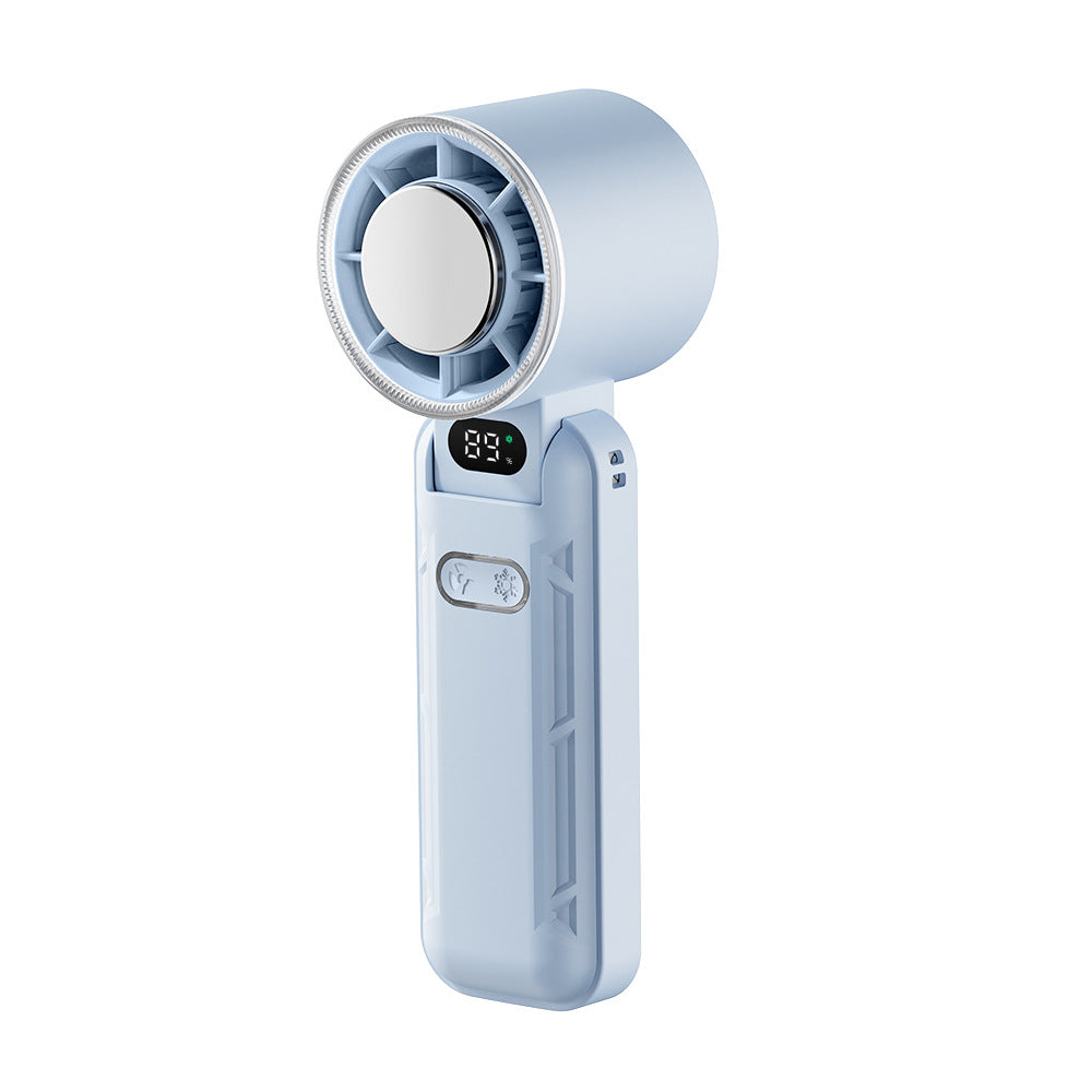 Foldable Rechargeable Outdoor Digital Display Ice Cooling Handheld Fan