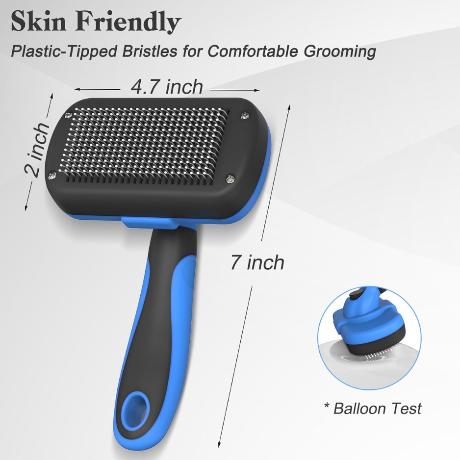 Swihauk Self Cleaning Slicker Brush  Skin Friendly Deshedding Grooming Tool For Dogs Cats  Suitable For Shedding  Haired Pets With Pet Supplies Accessories  Blue