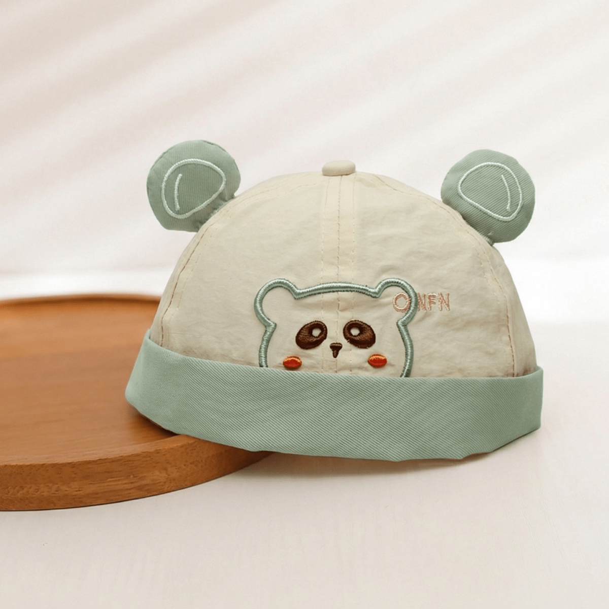 Spring And Summer Baby-style Multi-color Bear-ear Panda Embroidery Soft And Comfortable Cute Style Host Hat Suitable For Outdoor Outings And Daily Use