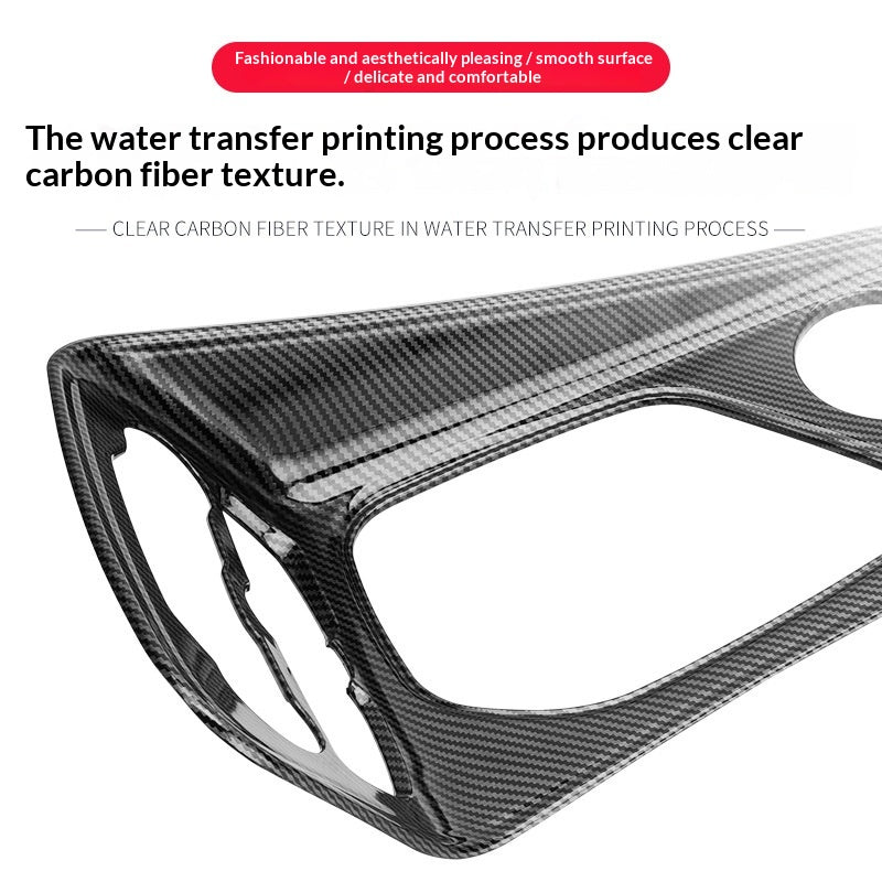 Interior Accessories Carbon-fiber Gear Shift Steering Wheel And Navigation Frame Trim