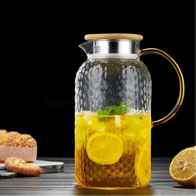 Household Large Capacity Heat-resistant Hammer Pattern High Borosilicate Glass Cooling Kettle