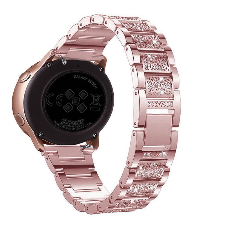 Three Beads Diamond Strap For Active 2 Watch4GT2 Metal Steel Belt
