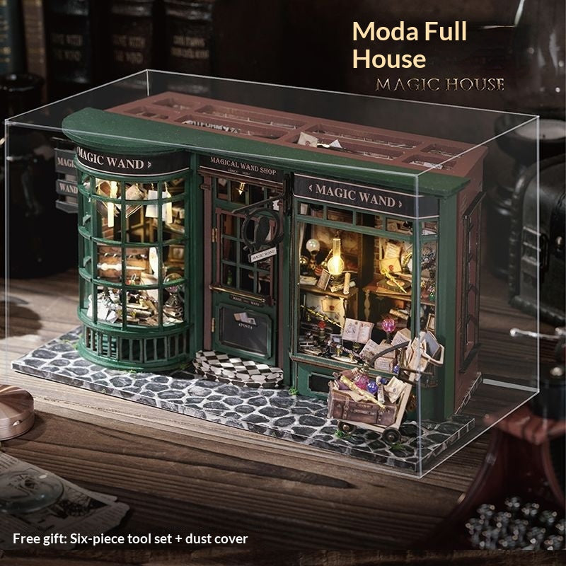 DIY Cottage Craft Assembled Rose Garden Tea House Puzzle Toy