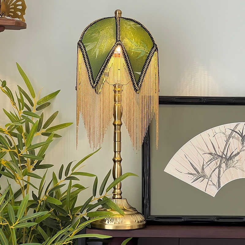 Retro Tassel Lampshade For Study Desk Reading Lamp