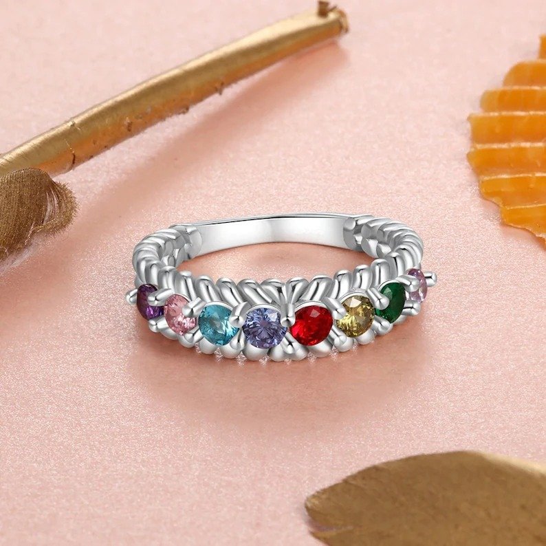 12-color Birthstone Fashion Ring