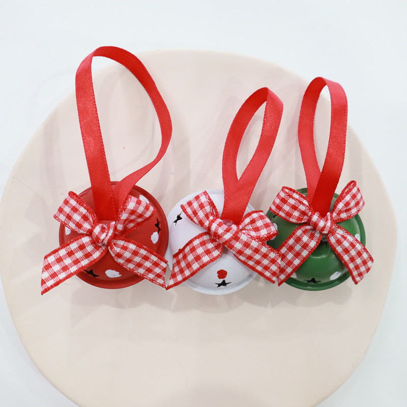 4cm Five-star Bow Christmas Holiday Decoration Garland Accessories Metal Bell