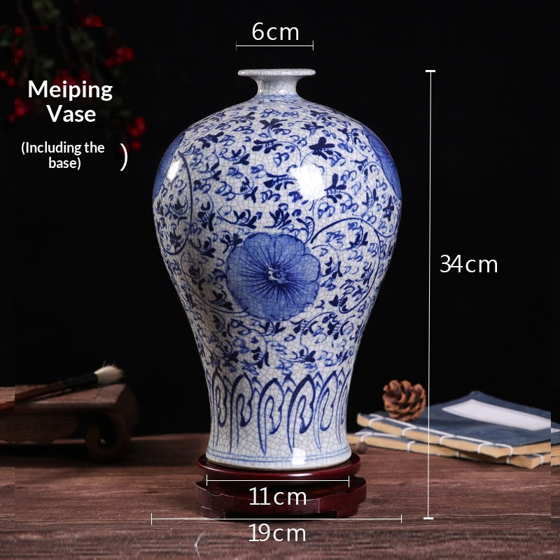 Blue-and-white Porcelain Vase Home Living Room Decoration