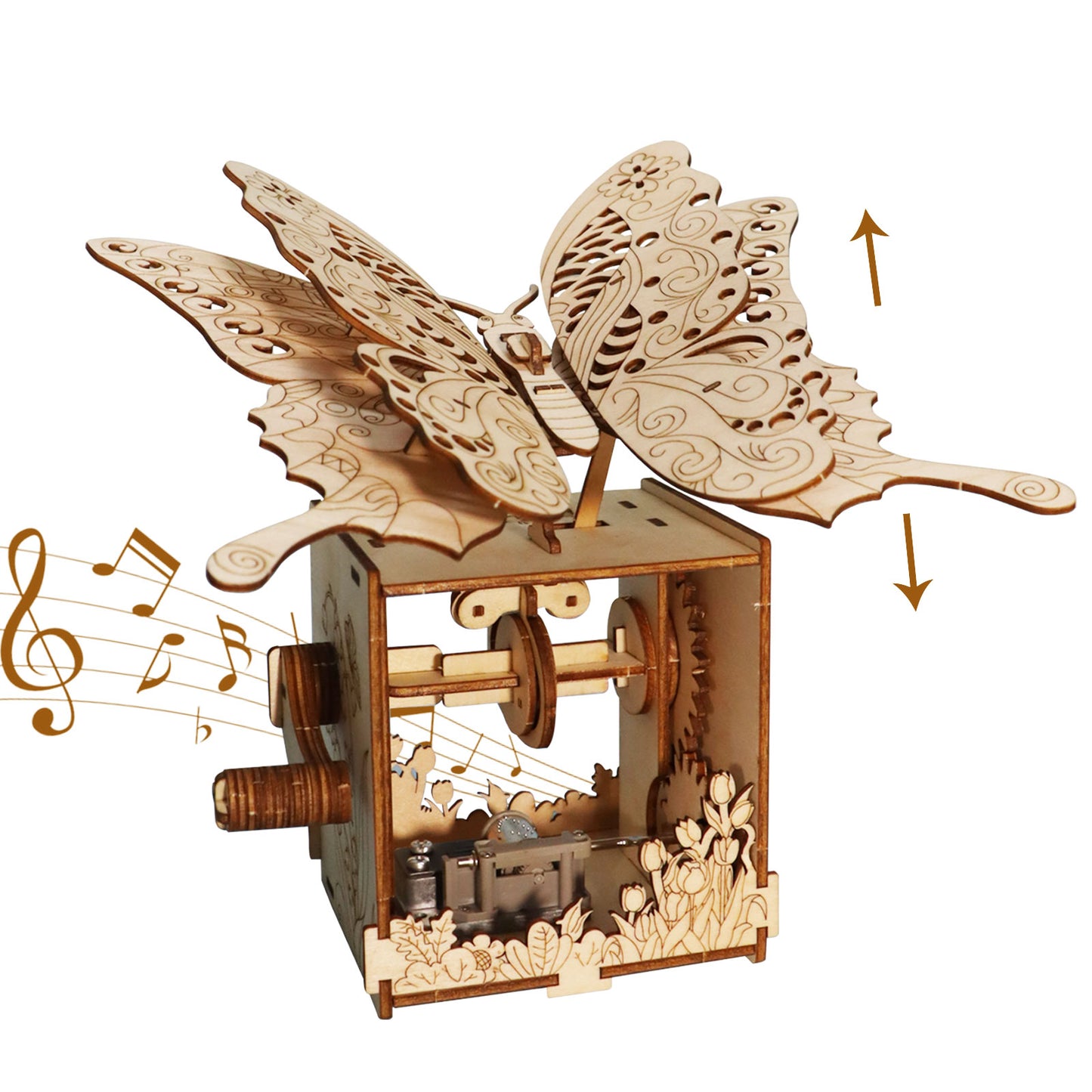 Sales Are Prohibited On The TEMU And SHEIN-MUSIC PARK 3d Wooden Puzzle Hand Butterfly Music Box You Are My Sunshine Handmade Assembly Model Kit Holidays Brthdays Christmas Gifts