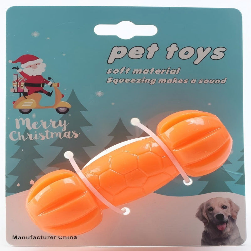 TPR Treat-dispensing Dumbbell Pet Toy Bite-resistant