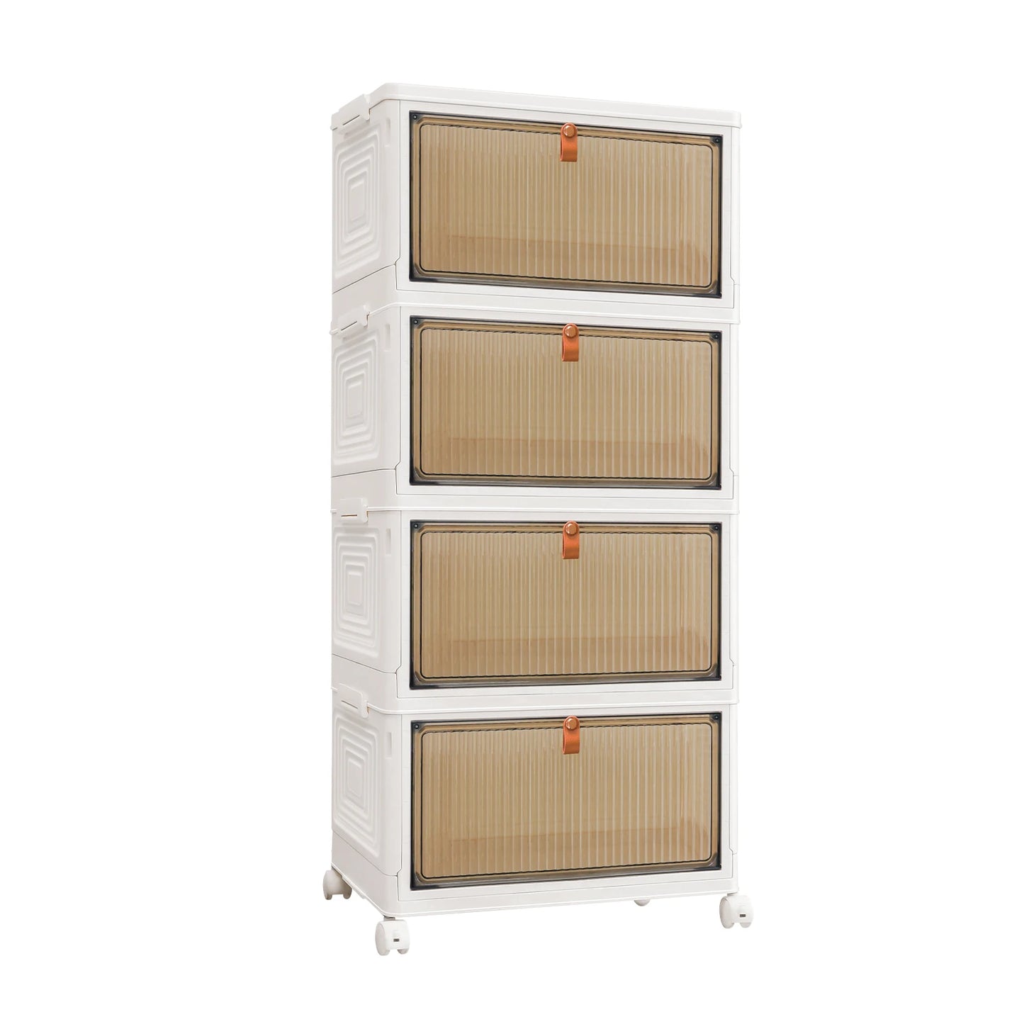 Stackable Storage Boxes With Lids,Sturdy PP Material, Foldable Plastic Storage Unit For Toys Office Supplies Clothes