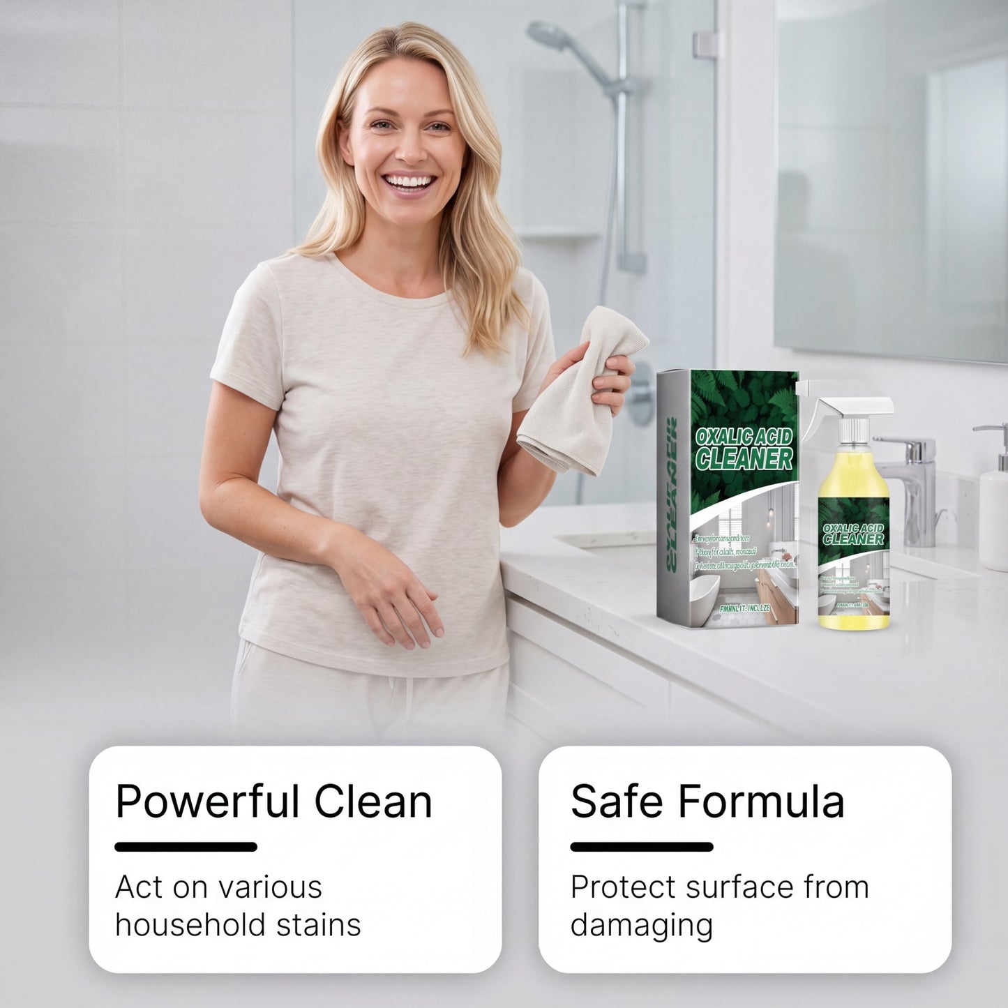Oxalic Acid Cleaner Daily Cleaning Kitchen And Bathroom Surface Stains Dust Efficient Clean Brightening Multi-purpose Cleaning Agent