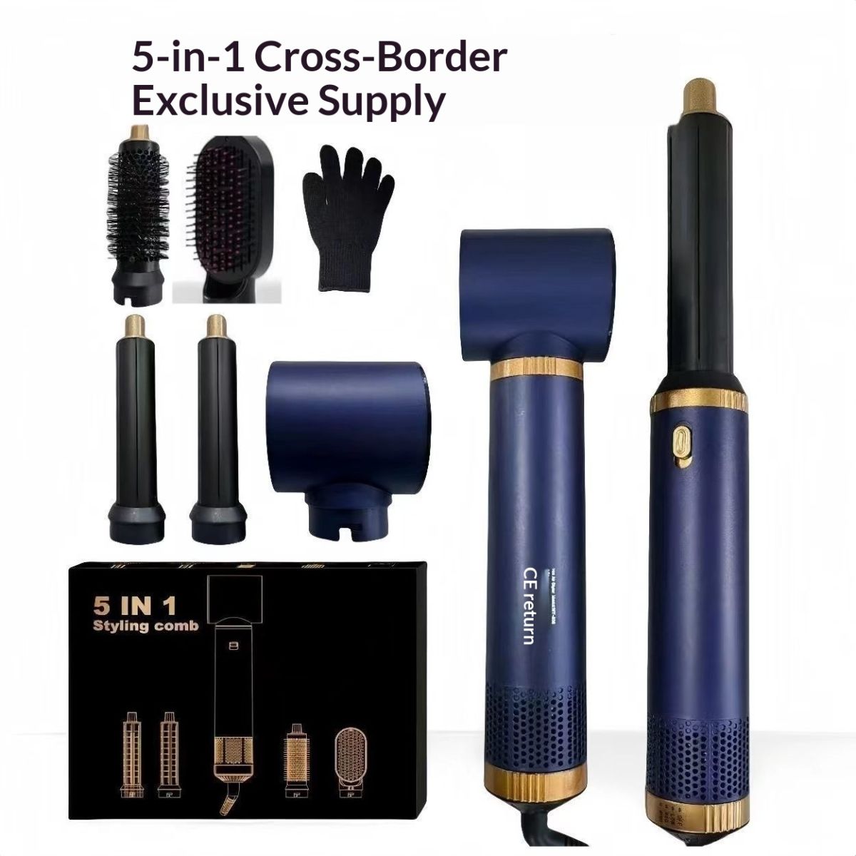 Cross-border Hair Dryer And Curling Iron Multi-Functional Five-in-One