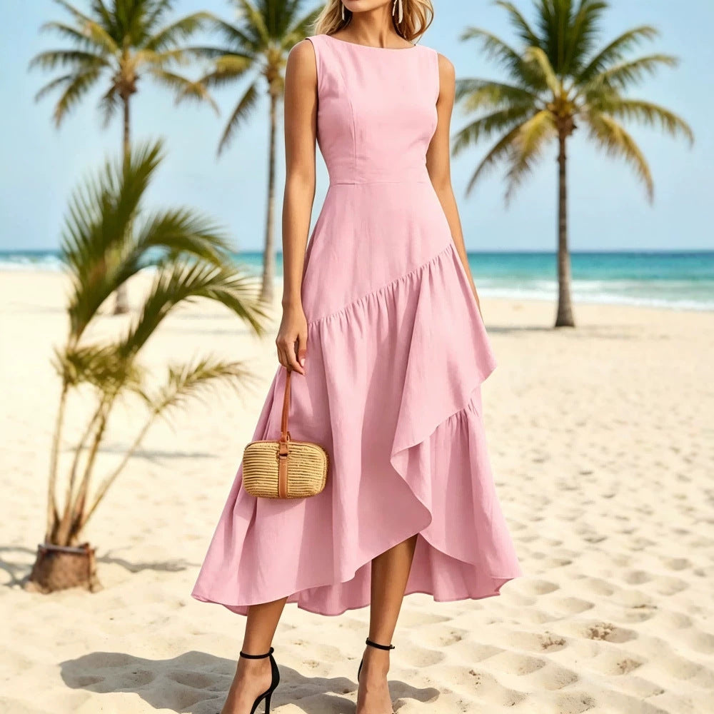 Women's Fashion Stitching Sleeveless Dress