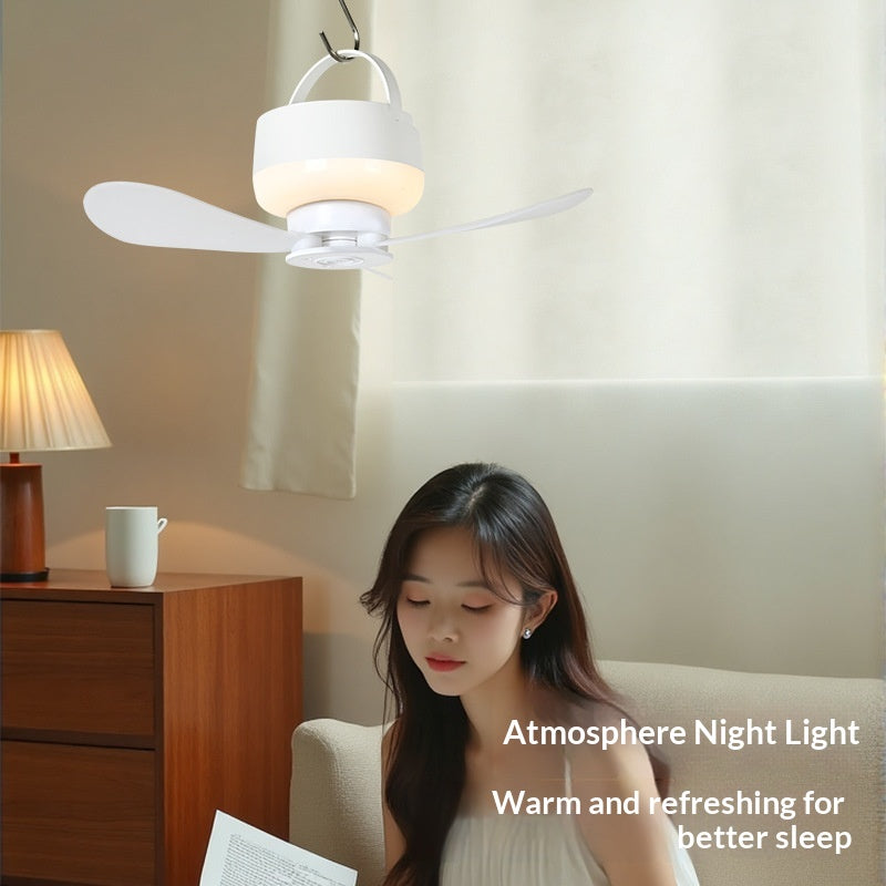 Smart Remote-controlled Rechargeable Mini Ceiling Fan Night Light