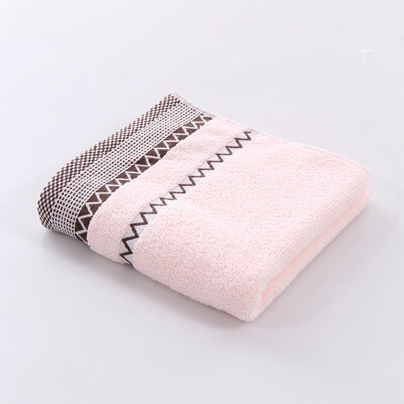 Home Daily Use Solid-Colored Satin-Trimmed Pure Cotton Towel