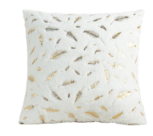 Short-pile Gold-stamped Gift Cushion For The Sofa