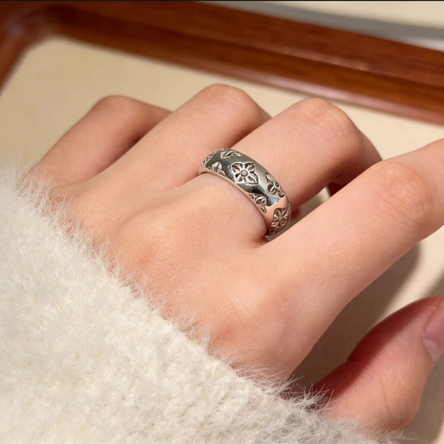 925 Sterling Silver Simple Korean Open Ring Ins Daily Wear