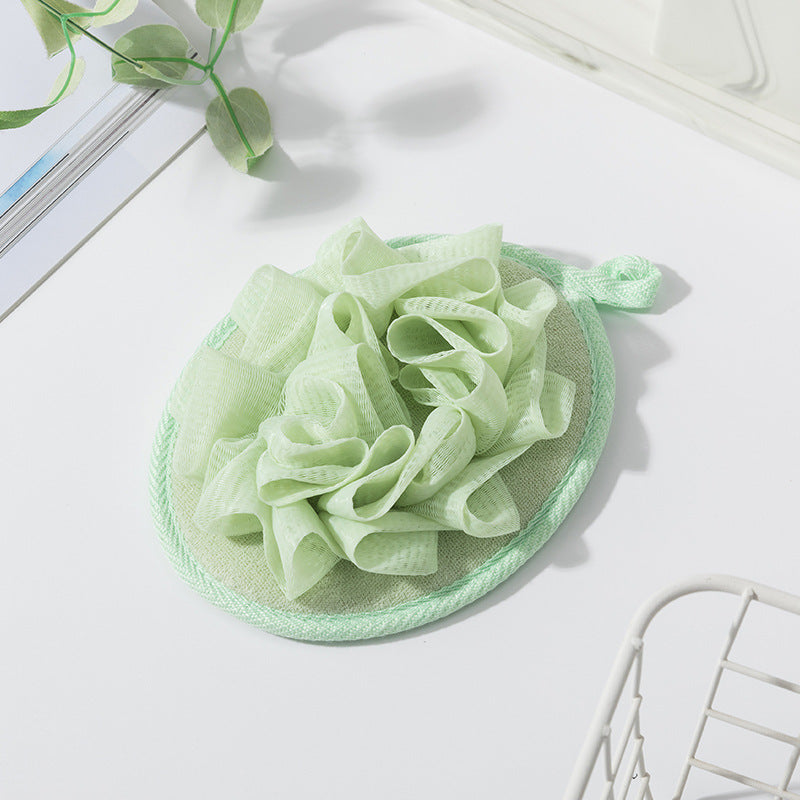 Solid-color Minimalist Oval Bath Scrubber For Lathering And Exfoliating
