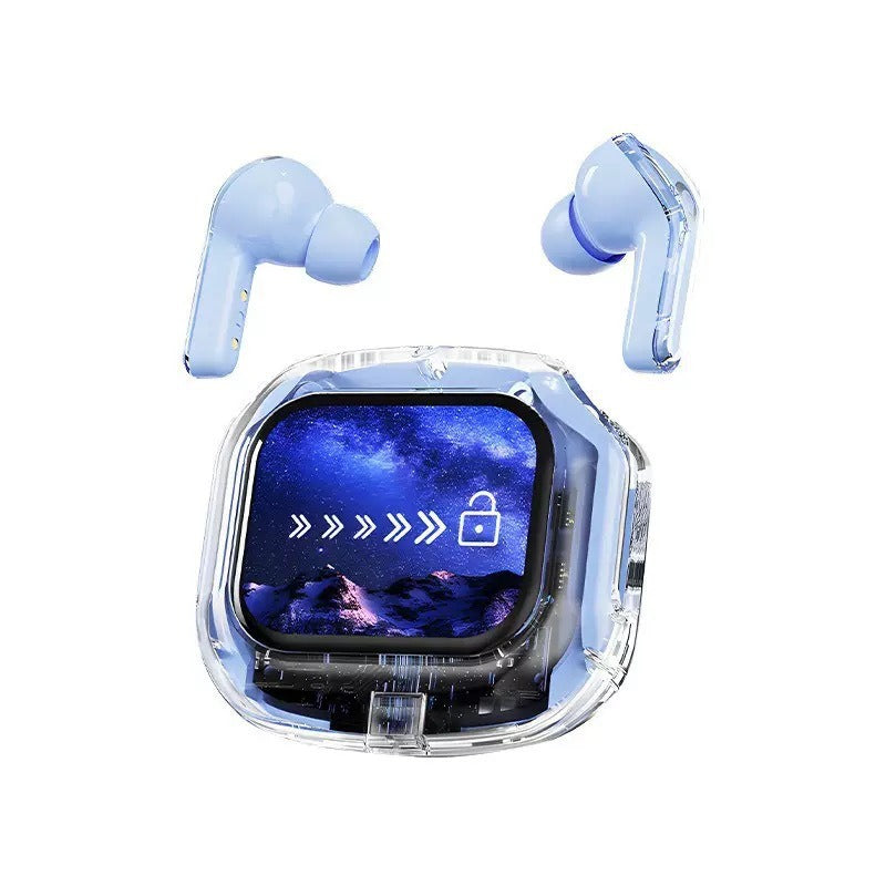 MG6 Transparent LCD Color Screen Wireless Bluetooth Headset Smart Touch Screen Transparent Exquisite Battery Compartment Long Endurance Noise Reduction