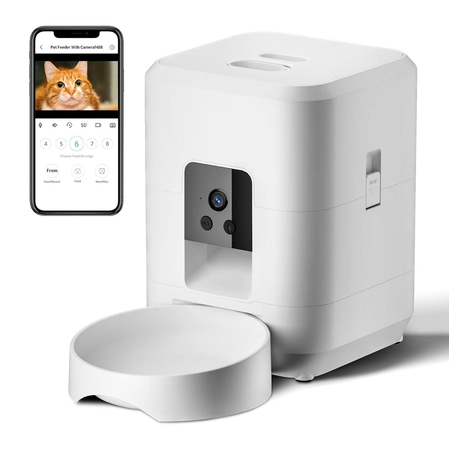 Smart Pet Feeder Automatic Timer Feeding for Cats and Dogs Wifi App