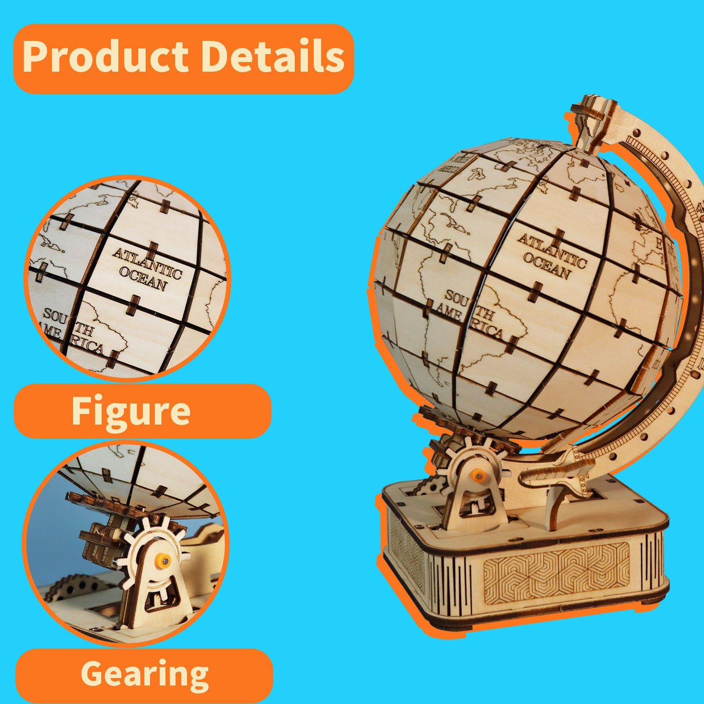 Sales Are Prohibited On The TEMU And SHEIN - 3D Wooden Puzzle Globe. Model Kits DIY Crafts Handmade Christmas Gifts
