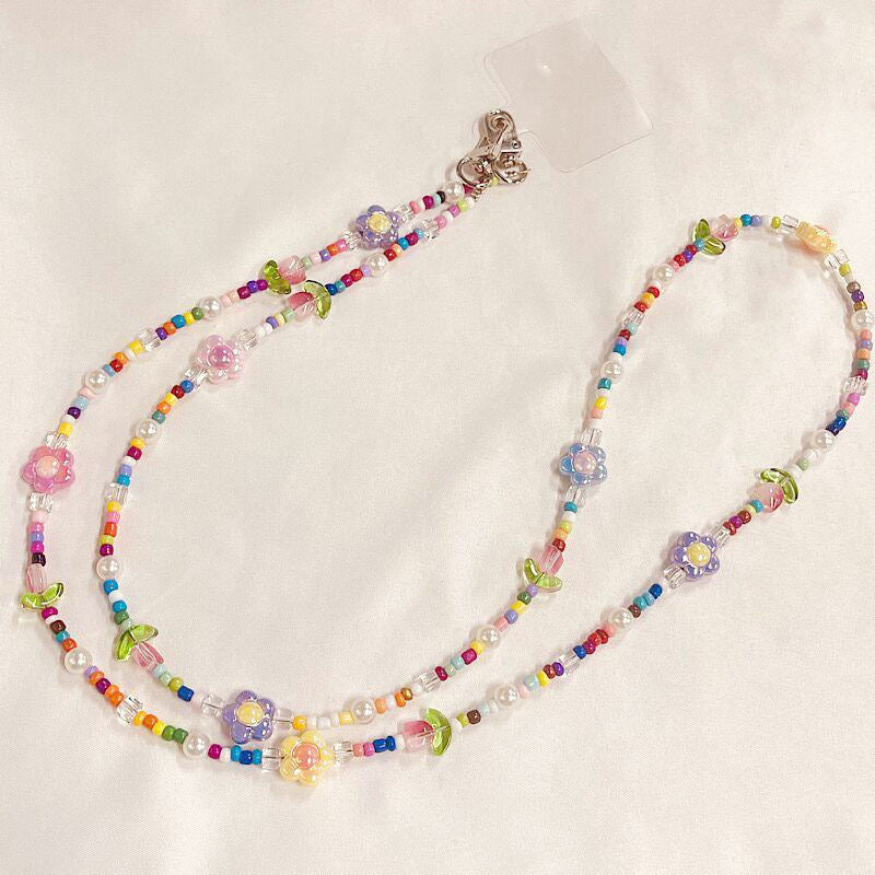 Crossbody Dopamine Colorful Tulip Flower Mobile Phone Lanyard