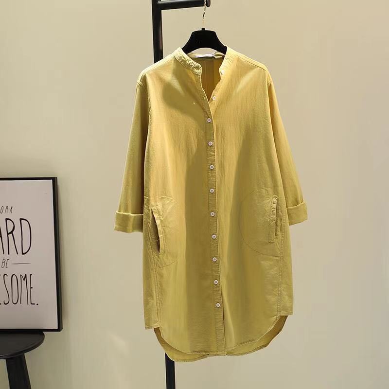 Korean-style Loose-fitting Mid-length Womens Shirt