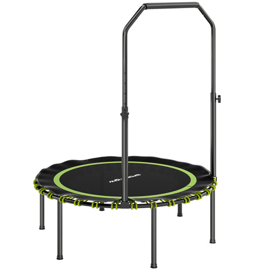 SPORTNOW 40" Foldable Fitness Trampoline Rebounder With Handle, Green