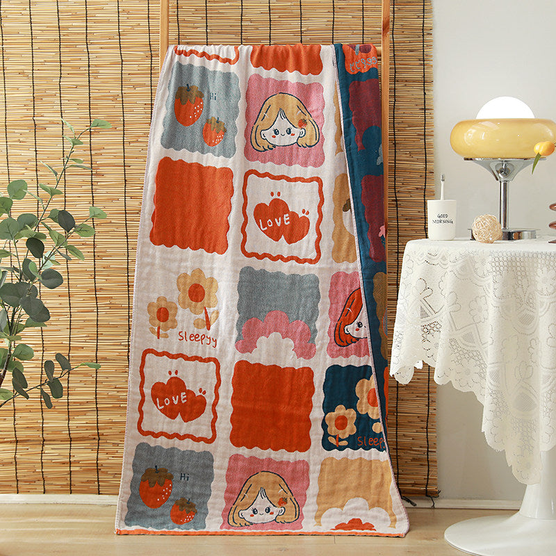 Pure Cotton Four-Layer Gauze Bath Towel For Adults Household Use