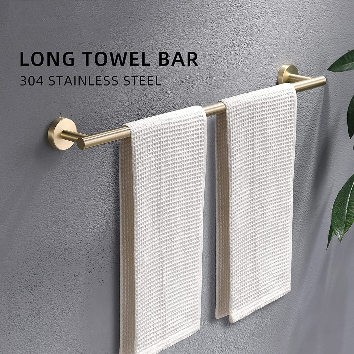 4-Pieces Brushed Nickel Gold Bathroom Accessories Set, Stainless Steel Bathroom Hardware Set, Bath Towel Bar Set, Towel Racks For Bathroom Wall Mounted.