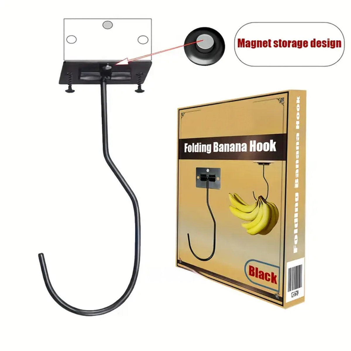 Self-adhesive Banana Hooks For Under-cabinet Use