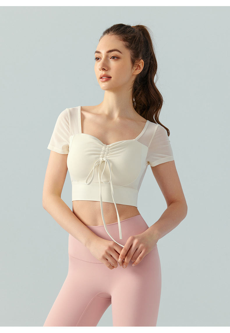 Yoga Short-sleeved T-shirt Women's Slim Fit With Chest Pad