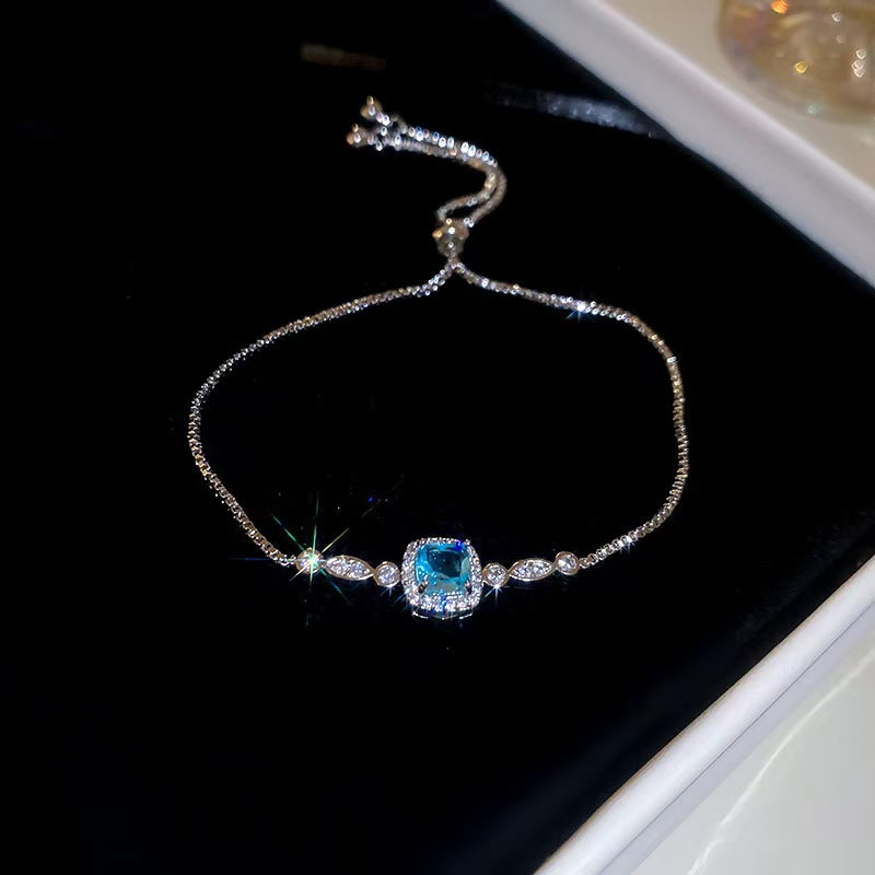 Ins Style Diamond-shaped Zirconia Bracelet  Gift Box Included Bangle Perfect Present