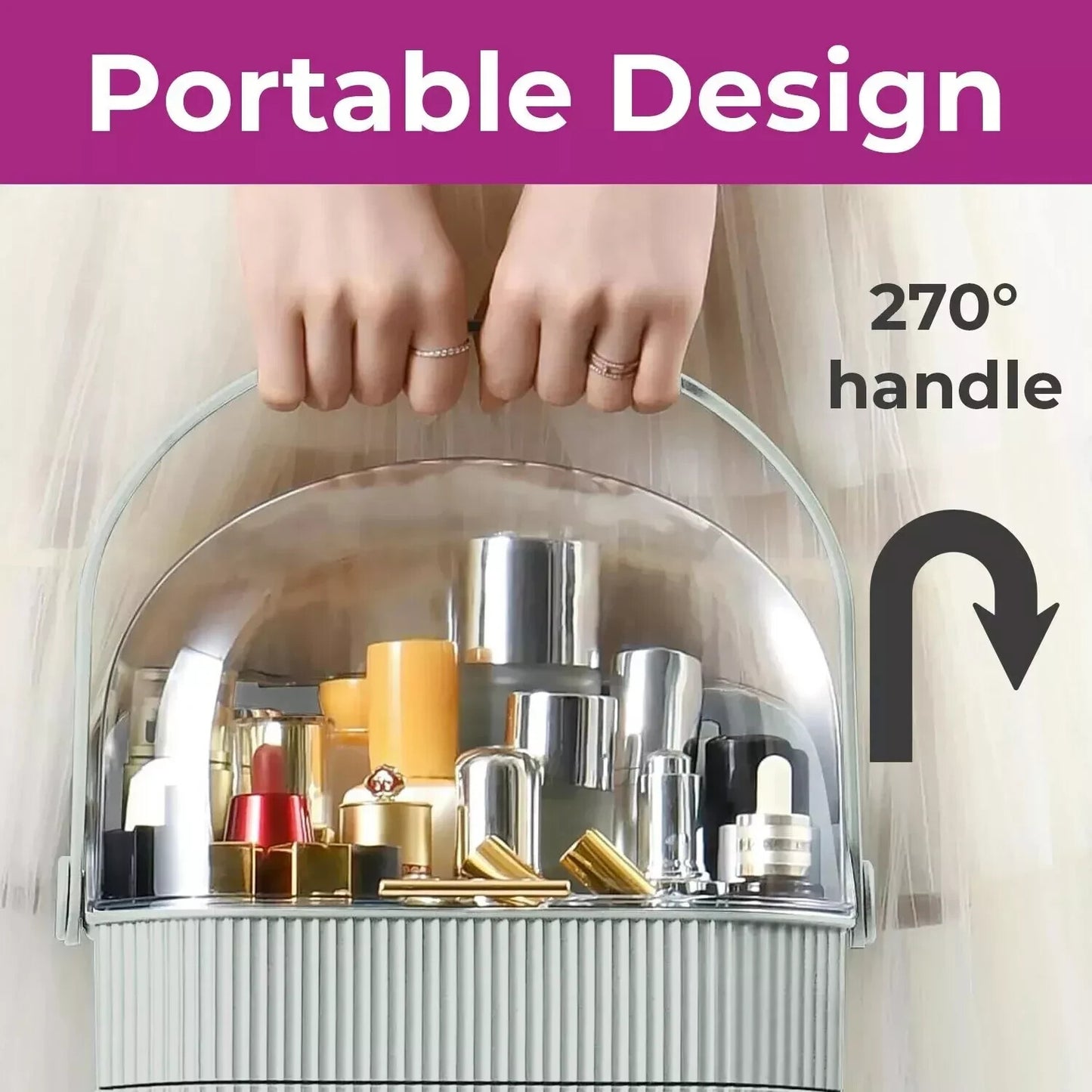 XL Large Make Up Organiser Cosmetic Vanity Case Box Drawers Skincare Storage