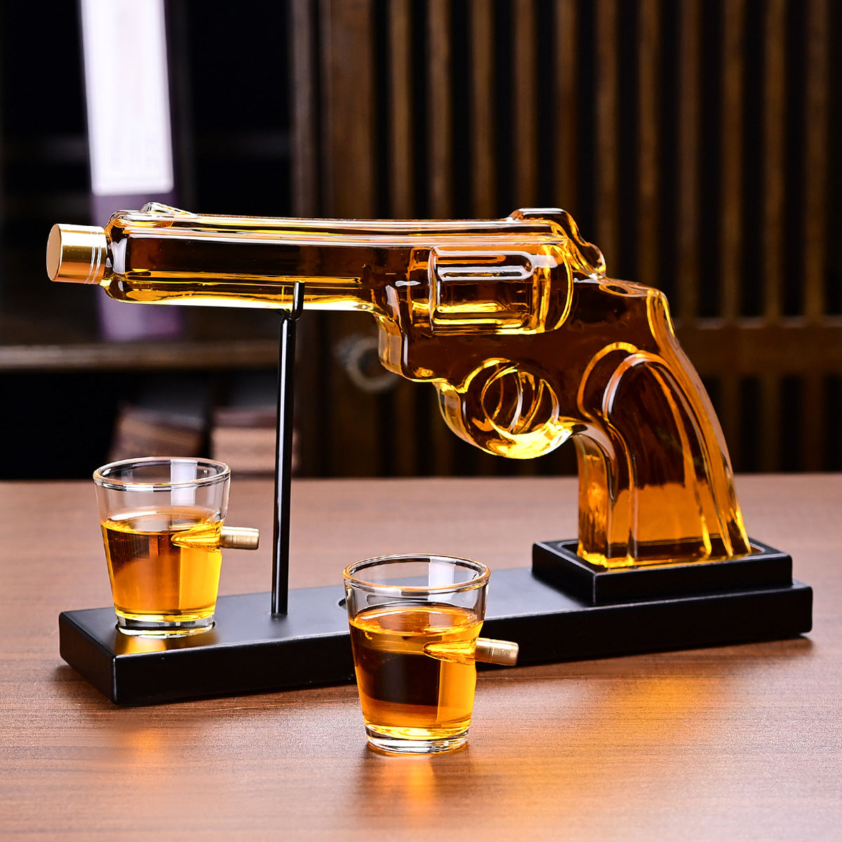 Gifts For Men Dad, 10 Oz Whiskey Gun Decanter Set  2 Bullet Glasses - Unique Birthday Pistol Gift Ideas Daughter Son, Personalized Liquor Dispenser - Scotch Bourbon Vodka, Him, Brother Husband