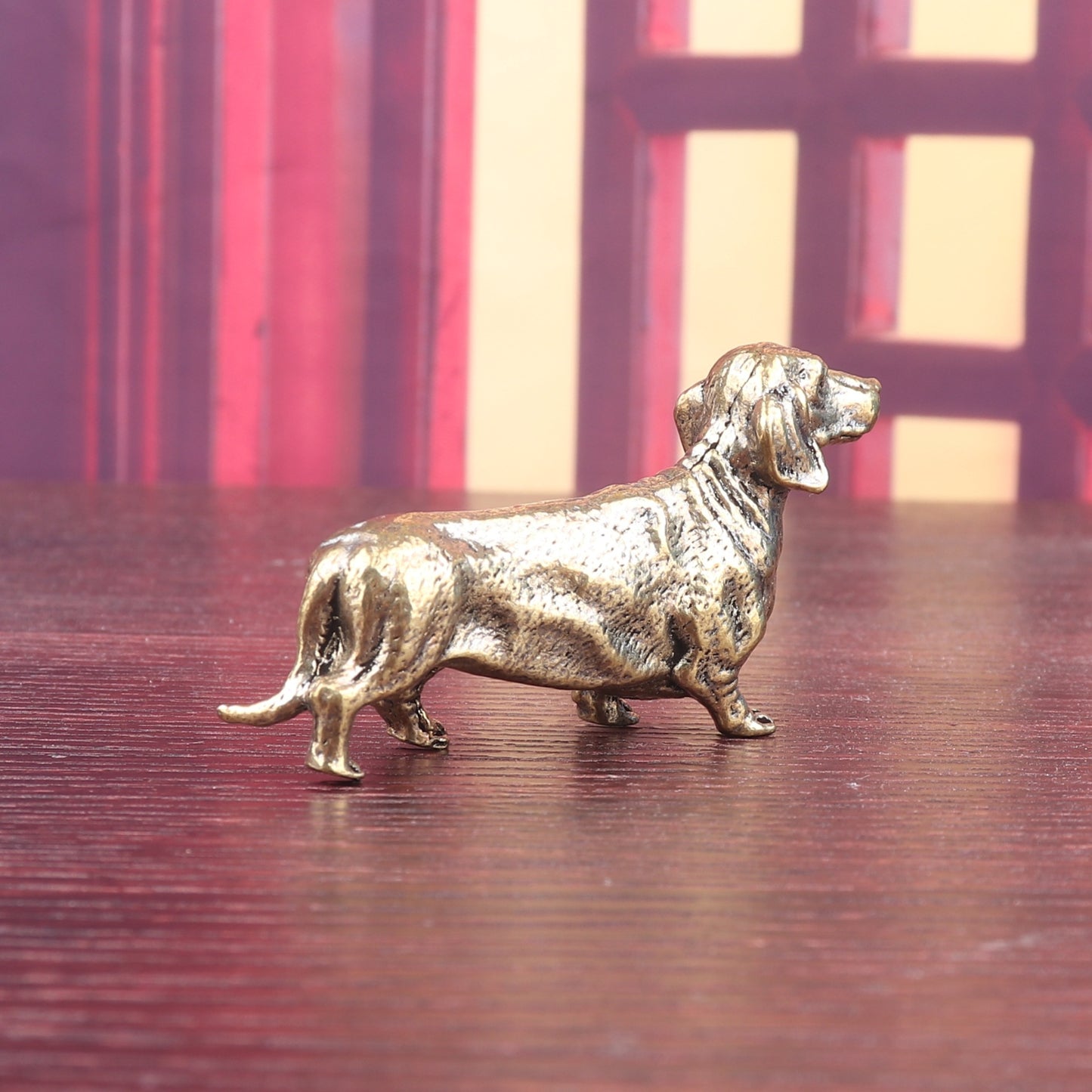 Brass Dachshund Figurine For Home And Office Desk