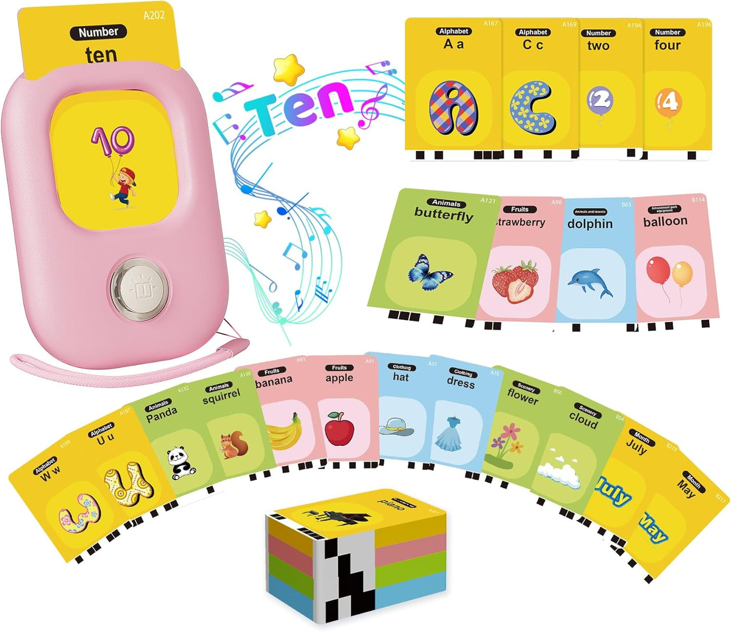Talking Flash Cards,Kids Toddler Flash Cards With 448 Sight Words,Montessori Toys,Autism Sensory Toys,Speech Therapy Toys,Learning Educational Gifts For Age 1 2 3 4 5 Years Old Boys And Girls