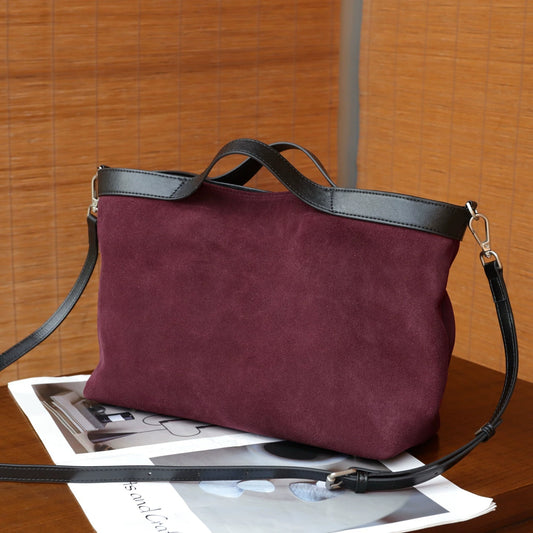 Autumn And Winter New Matte Cowhide Tote Bag, Simple And Versatile, Large Capacity Handbag, Commuting Crossbody Real Leather Women's Bag
