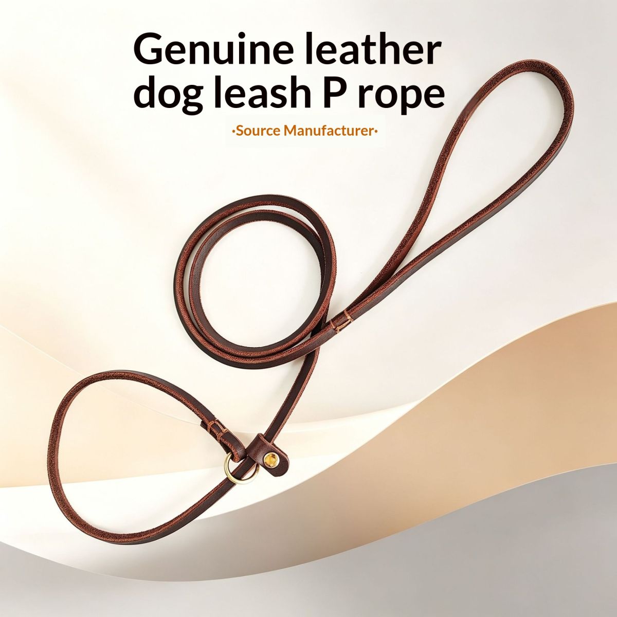 Genuine Leather Braided Rope Cowhide Dog Leash Pet Training Leash