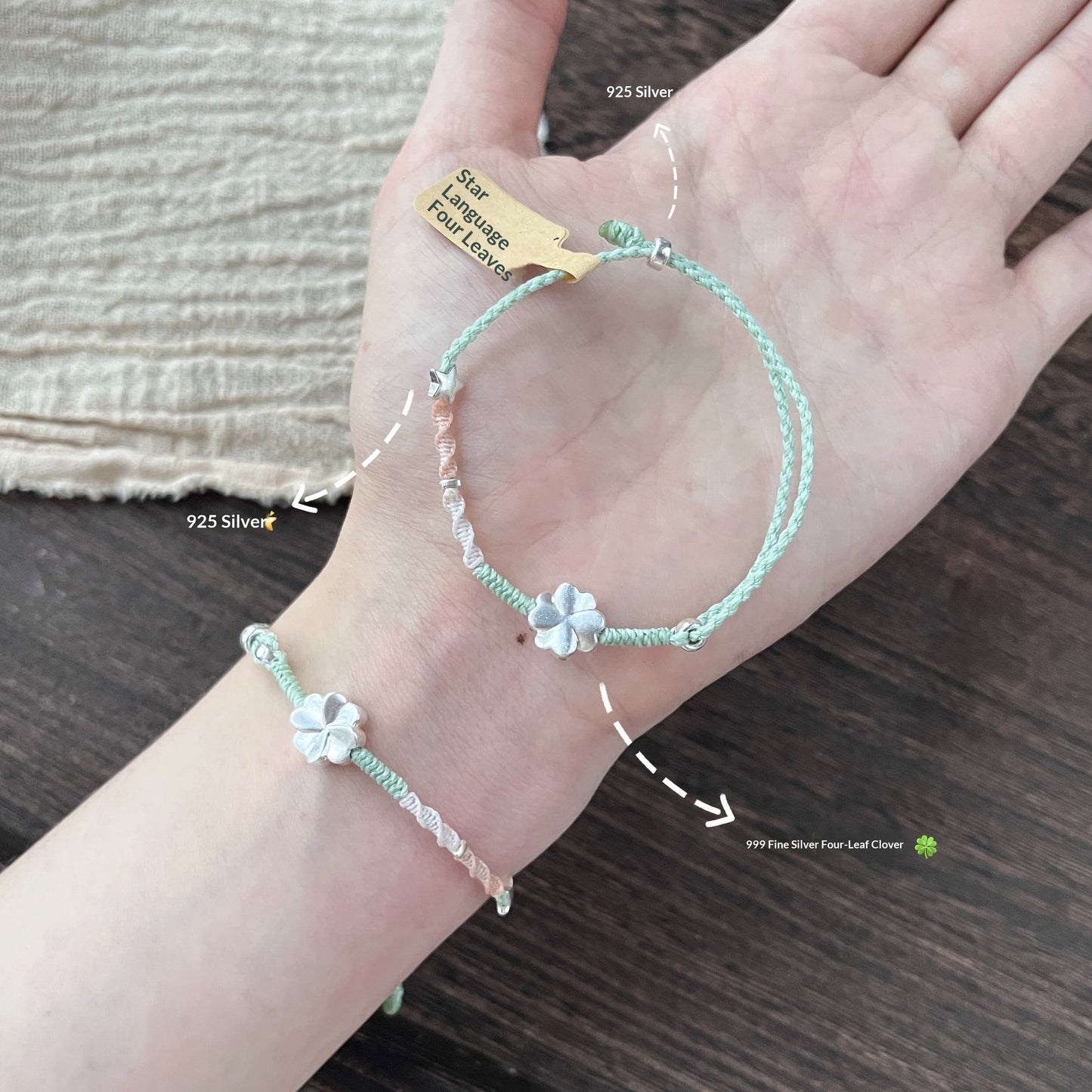 Sleek And Stylish Four-leaf Clover Bracelet For Apple Devices