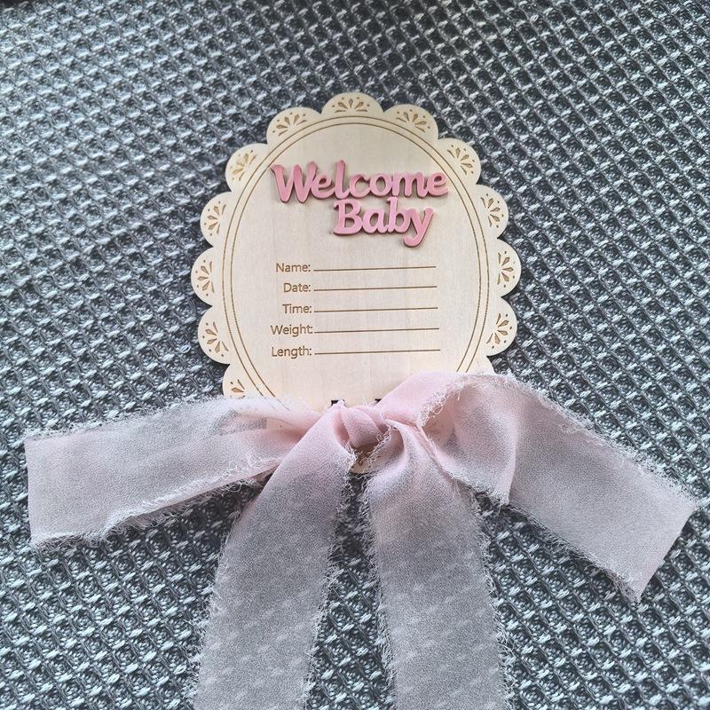 Baby Birth Keepsake Wooden Home Decor Ornament DIY Nursery Decoration