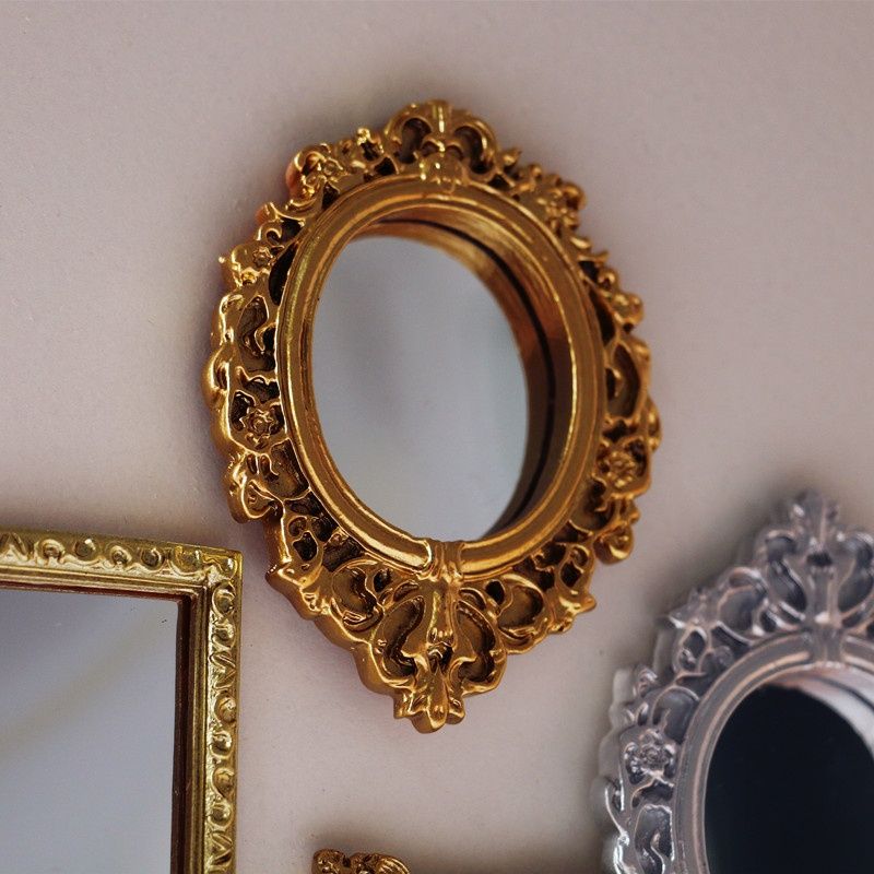 Mini Classical Mirror Round Carved Accessories