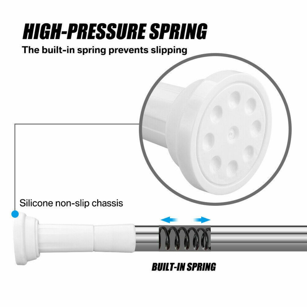 Heavy Duty Extendable Telescopic Shower Curtain Pole Rail Rod Bath Door Window--70-120cm