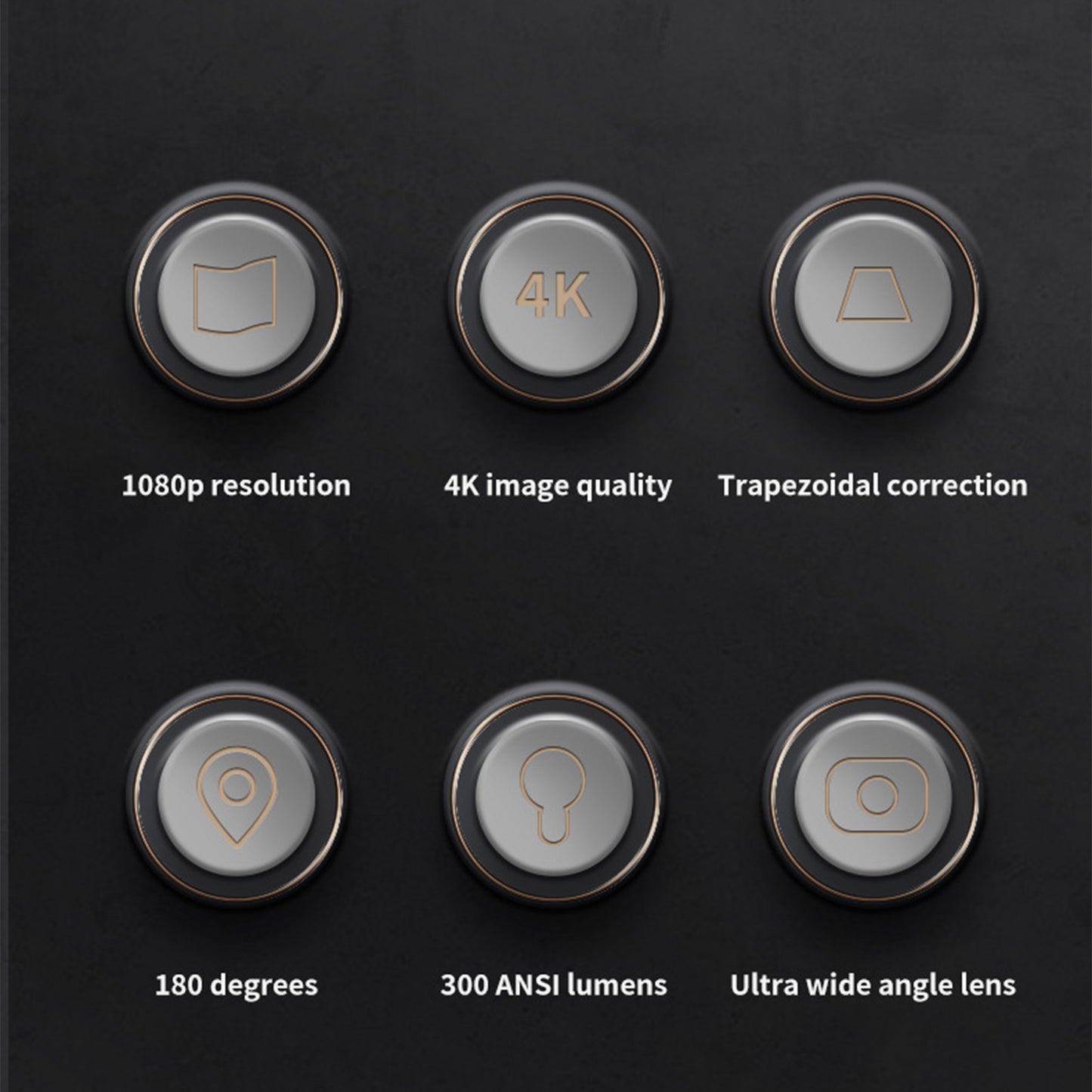 Projector HD For Home Theater Office 360 Degree Rotatable PTZ Portable Mini HY320 AU Plug 110‑220V Black