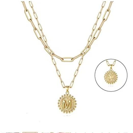 Letter Accessories Double-layer Round Zinc Alloy Necklace