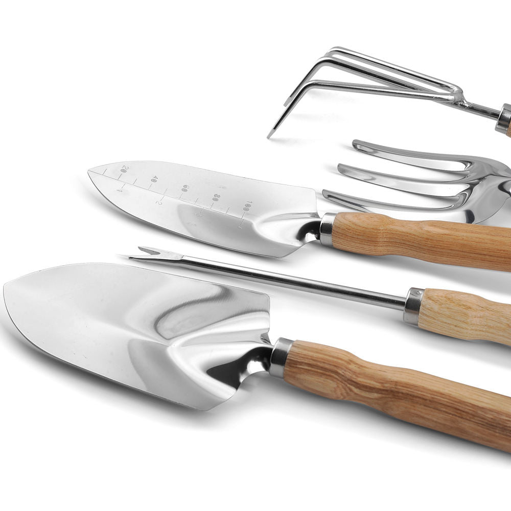Willow-handled Stainless Steel Garden Planting Tools