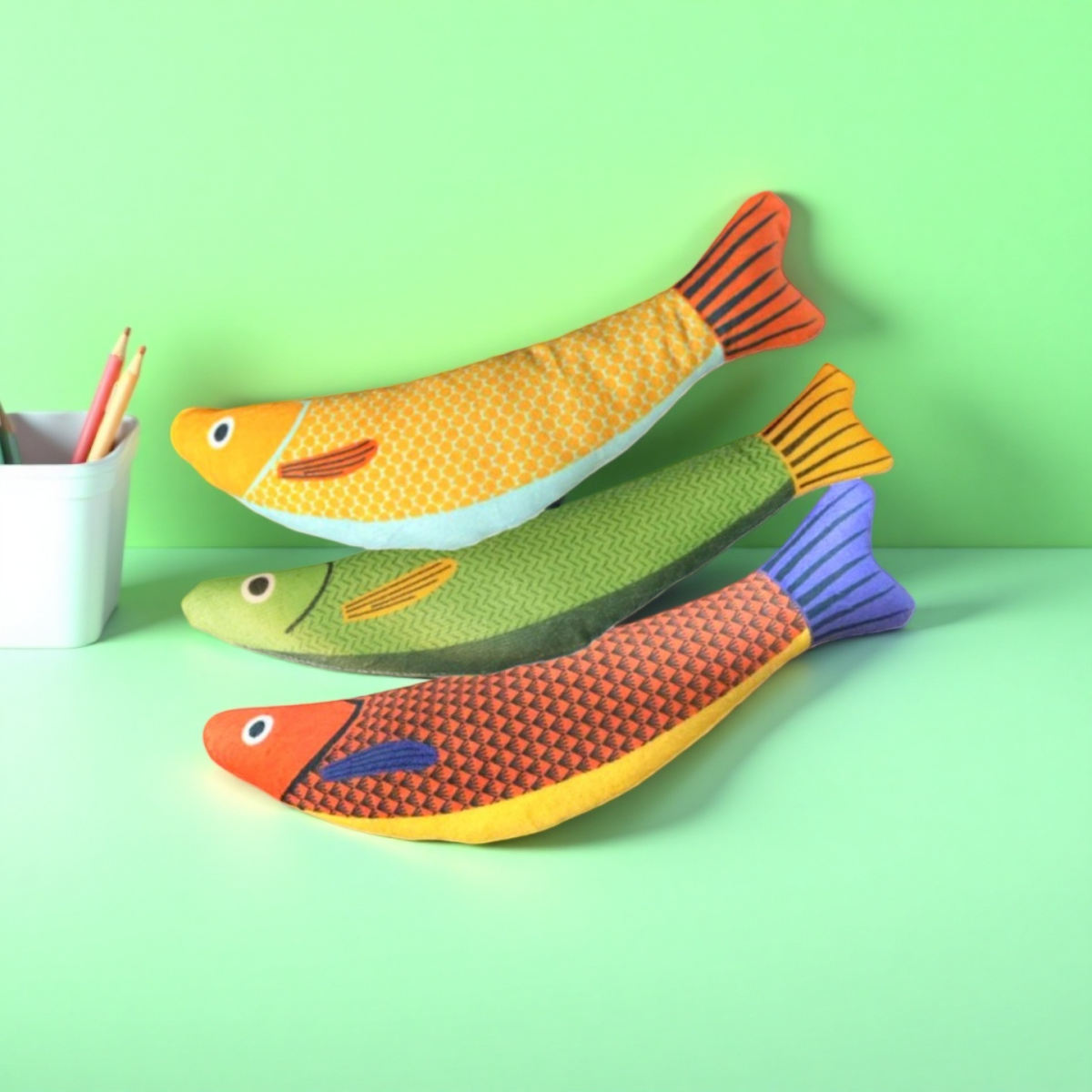 New Pet Cat Toy Jute Fish For Self-Entertainment And Stress Relief Squeaky Durable And Realistic Cat Toy